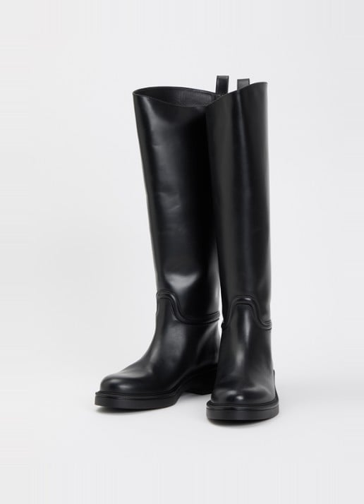 Stuart Weitzman Celia laars van leer - detail 3 zwart