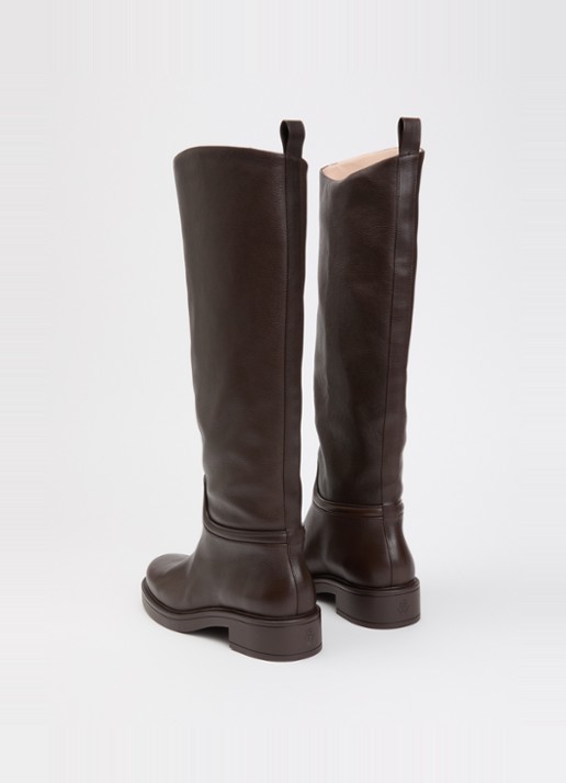 Stuart Weitzman Celia Riding overknee laars van kalfsleer - achterkant 4 donkerbruin