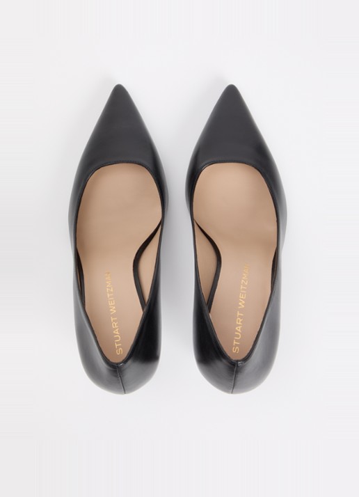 Stuart Weitzman Stuart Power 75 pump van kalfsleer - detail 2 zwart