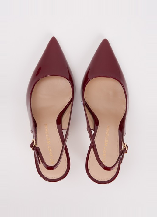 Stuart Weitzman Stuart Power 75 slingback van lakleer  - detail 3 beige