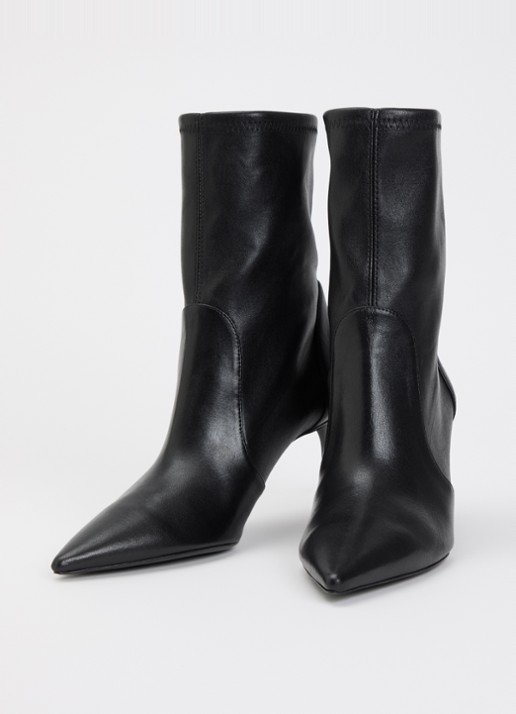 Stuart Weitzman Stuart Power enkellaarsje van leer - detail 3 zwart