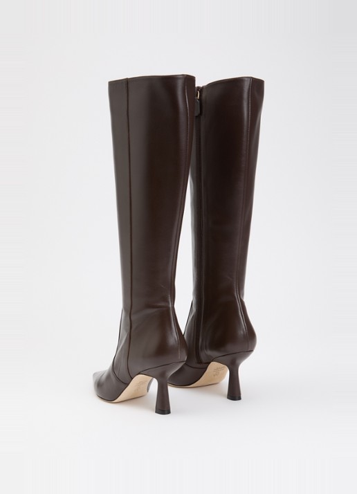 Stuart Weitzman Stuart Supersculpt 75 laars van leer  - achterkant 3 donkerbruin