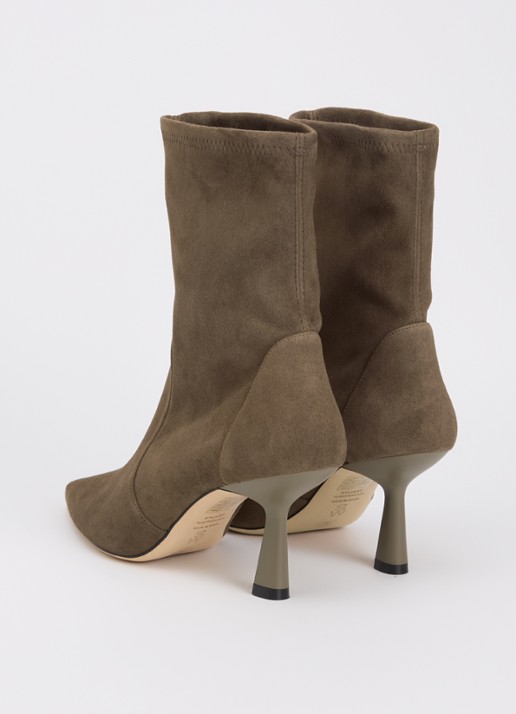 Stuart Weitzman Stuart Supersculpt 75 laars van suède - achterkant 2 olijfgroen