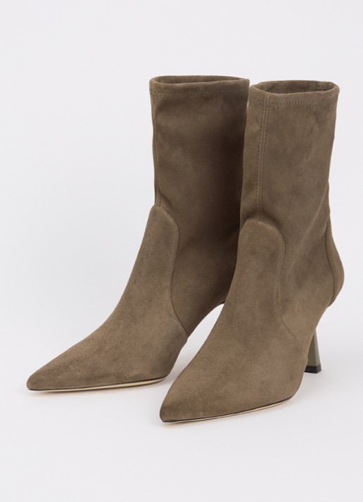 Stuart Weitzman Stuart Supersculpt 75 laars van suède - detail 3 olijfgroen