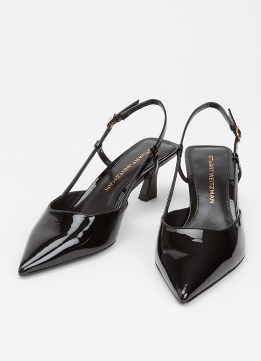 Stuart Weitzman Vinnie 50 Gala slingback van lakleer - detail 3 zwart