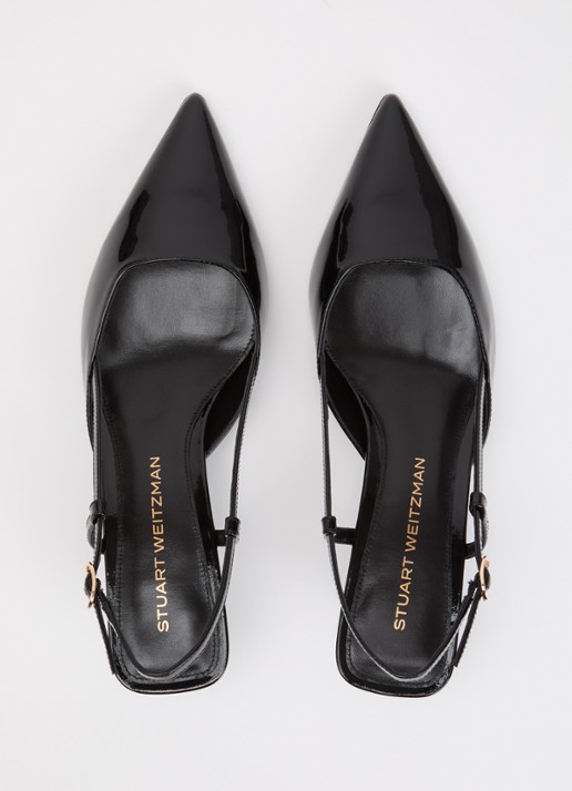 Stuart Weitzman Vinnie 50 Gala slingback van lakleer - detail 4 zwart