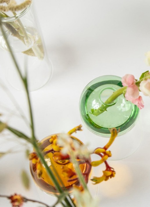 Studio About Flower Bubble vaas 10 cm - achterkant groen