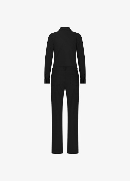 Studio Anneloes Angel straight fit jumpsuit met strikceintuur - detail 3 zwart