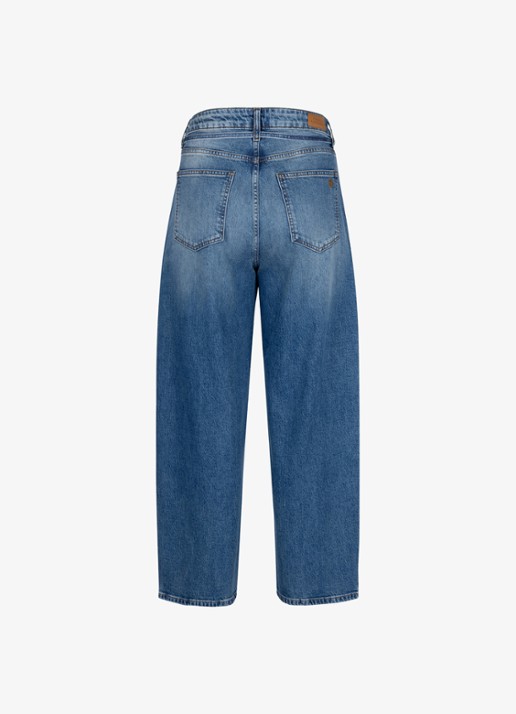 Studio Anneloes Babet high waist wide leg jeans met strikdetail - achterkant lavendel