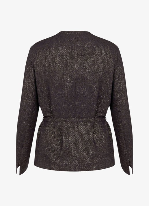 Studio Anneloes Blazer met lurex en strikceintuur - achterkant zwart