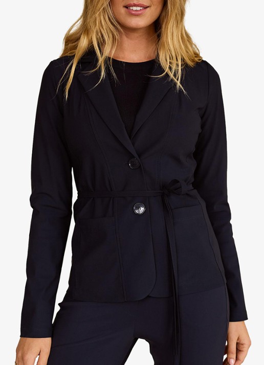 Studio Anneloes Blazer met strikceintuur en paspelzakken