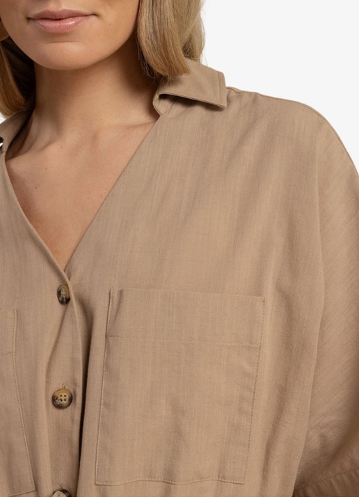 Studio Anneloes Blouse met kraag - detail 4 lichtbruin