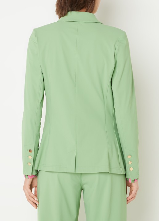 Studio Anneloes Blues Bonded double-breasted blazer van travelstof - achterkant 4 lichtgroen