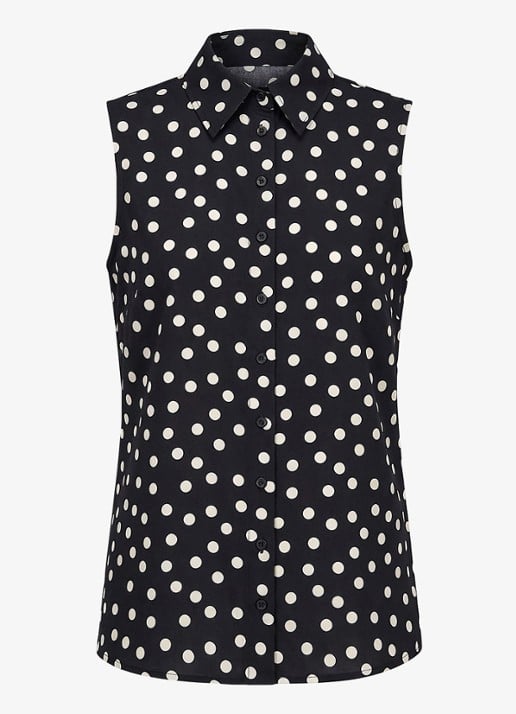 Studio Anneloes Bobby Dot mouwloze blouse met stippenstrip