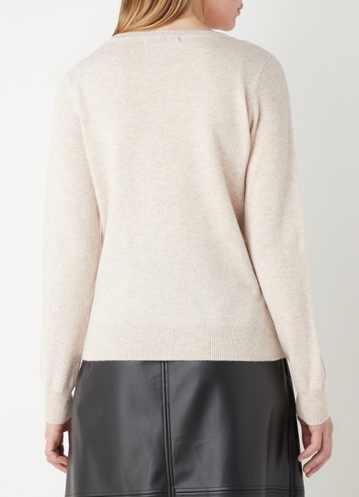 Studio Anneloes Cady fijngebreide pullover in kasjmierblend - achterkant beige