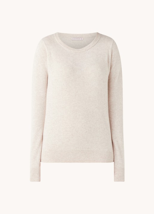 Studio Anneloes Cady fijngebreide pullover in kasjmierblend - voorkant 3 beige