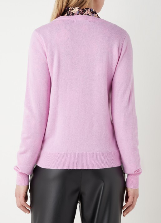 Studio Anneloes Cady fijngebreide pullover in kasjmierblend - achterkant roze