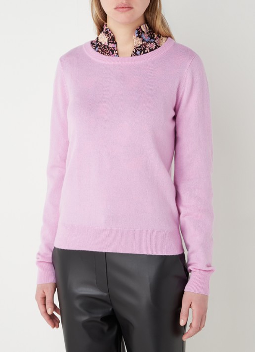 Studio Anneloes Cady fijngebreide pullover in kasjmierblend - detail 2 roze