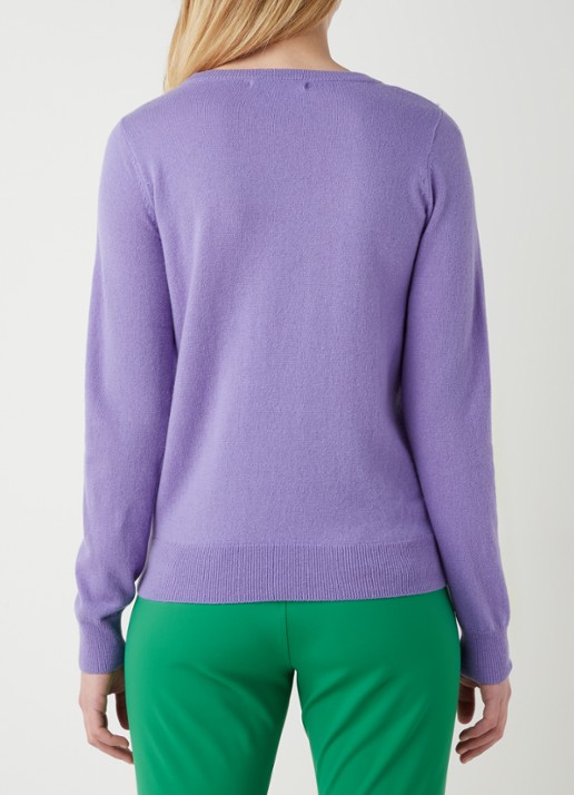Studio Anneloes Cady fijngebreide pullover in kasjmierblend - achterkant violet