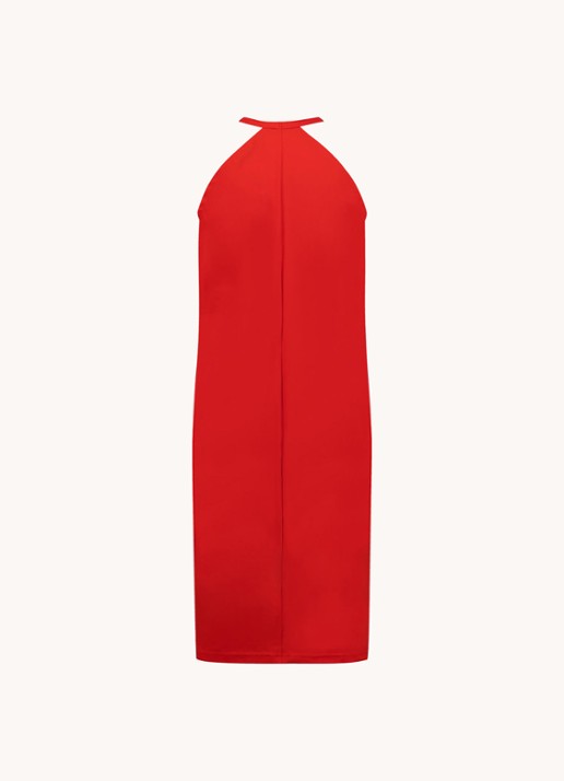 Studio Anneloes Carla mini halterjurk van travelstof - achterkant rood