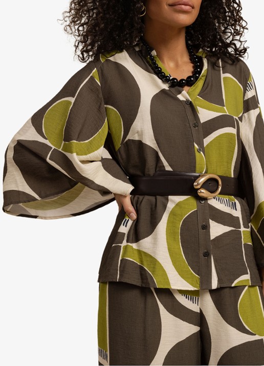 Studio Anneloes Cecil blouse met print - detail 5 beige