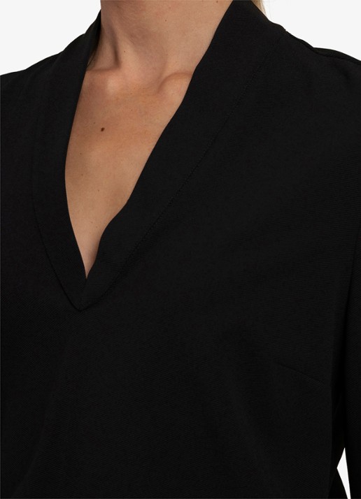 Studio Anneloes Cecilia top met V-hals - detail 5 zwart