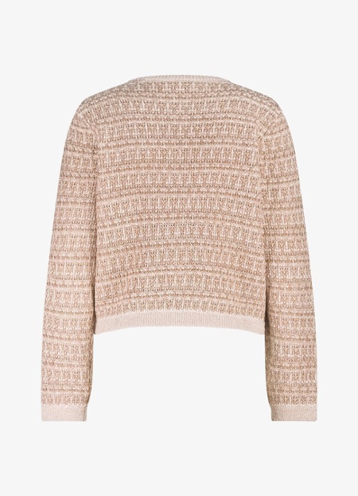 Studio Anneloes Chandra grofgebreid vest met tweed-look en lurex - achterkant 6 goud