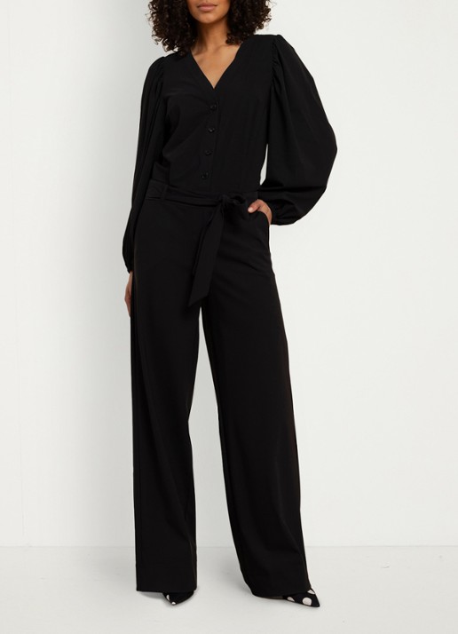 Studio Anneloes Cherie straight fit jumpsuit met strikceintuur