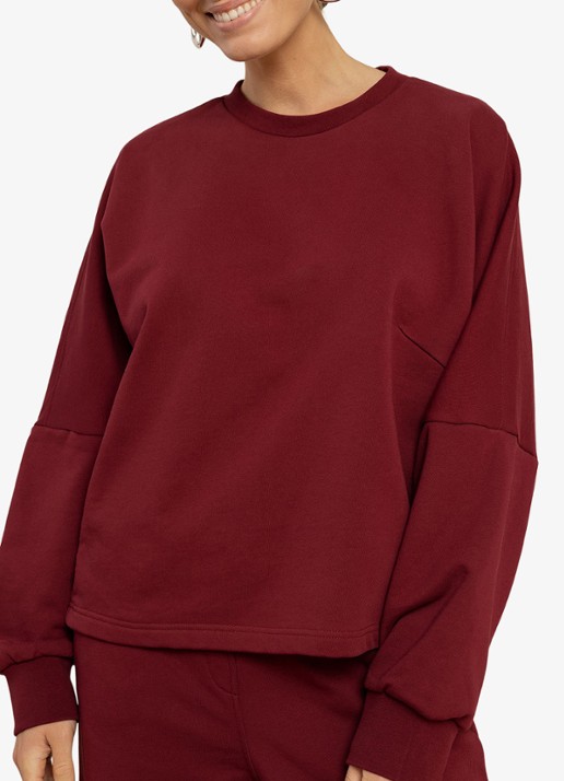Studio Anneloes Costa sweater met logo - detail 4 kersenrood