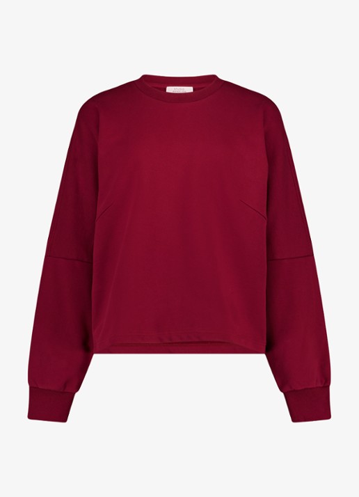 Studio Anneloes Costa sweater met logo - voorkant kersenrood