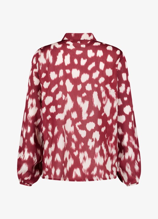 Studio Anneloes Diny blouse met grafische print - achterkant 5 cranberryrood