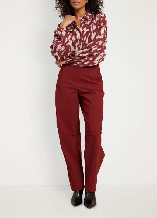 Studio Anneloes Diny blouse met print - voorkant 2 cranberryrood