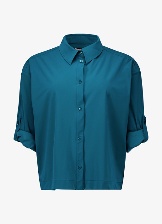 Studio Anneloes Doriam blouse met kraag - detail 4 zeegroen