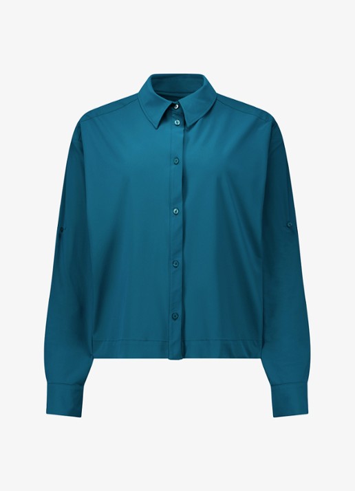 Studio Anneloes Doriam blouse met kraag - voorkant zeegroen