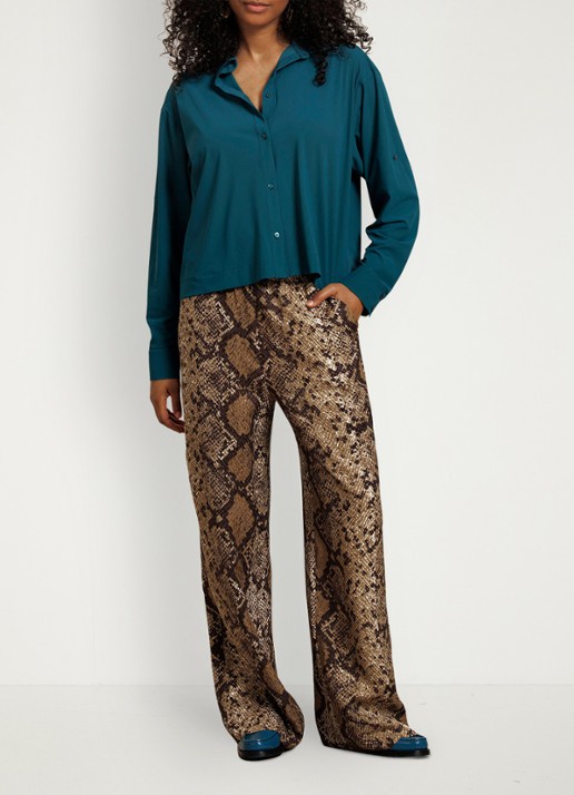 Studio Anneloes Doriam blouse met kraag - voorkant 2 zeegroen