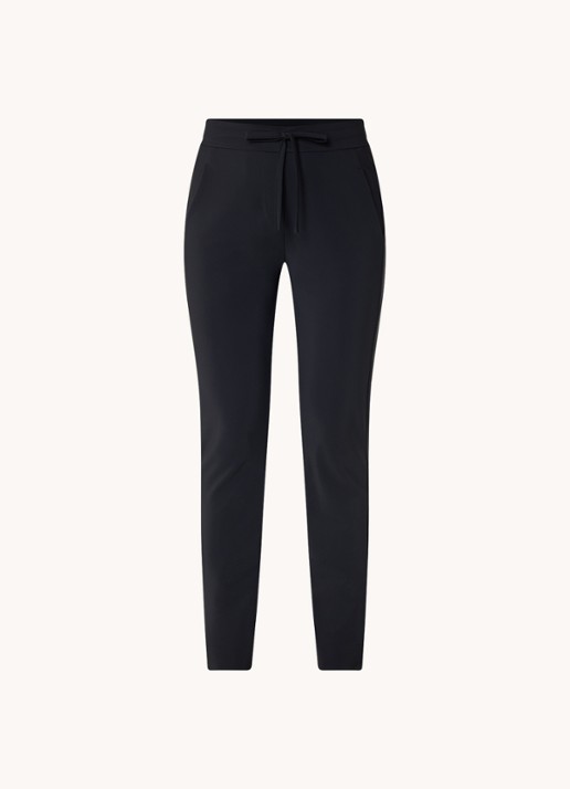 Studio Anneloes Downstairs Bonded mid waist slim fit broek van travelstof