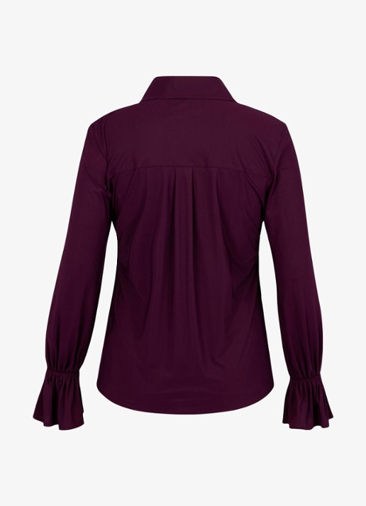 Studio Anneloes Duna blouse met trompetmouw - achterkant bruin