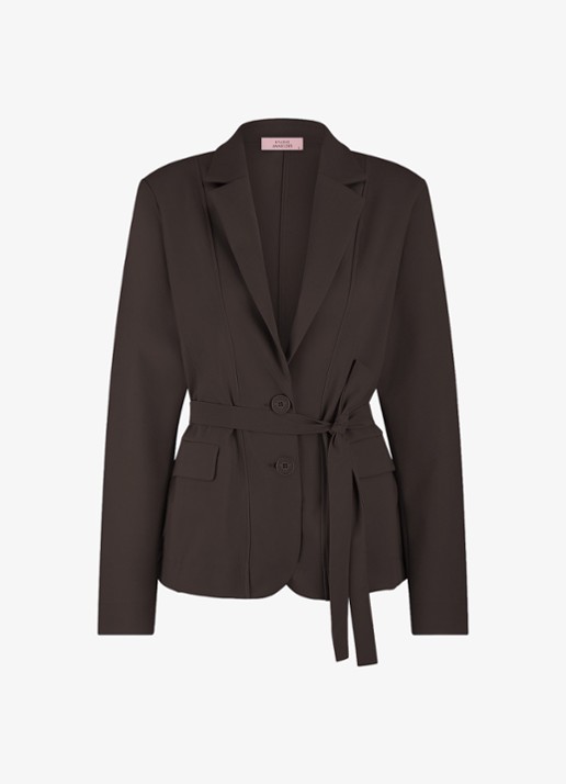 Studio Anneloes Elin blazer met strikceintuur - voorkant rood
