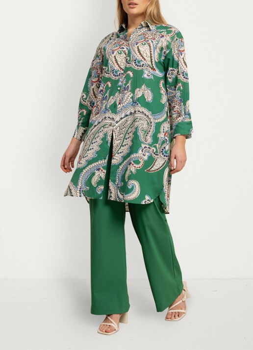 Studio Anneloes Esti blouse met paisley dessin - voorkant 2 groen