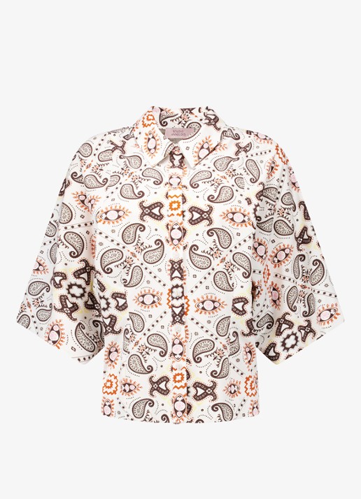 Studio Anneloes Fabienne blouse met paisley print - voorkant creme