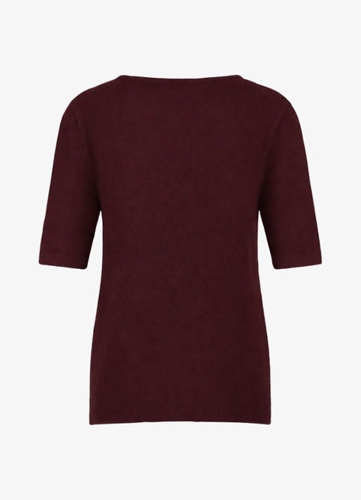 Studio Anneloes Felica fijngebreide pullover - achterkant bordeauxrood