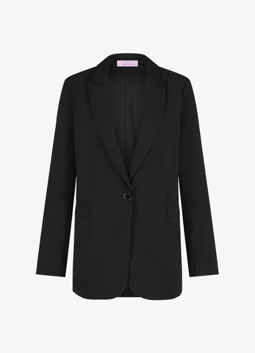 Studio Anneloes Fran blazer met klepzakken - voorkant 2 zwart