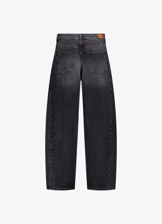 Studio Anneloes Frenkie high waist wide fit jeans met gekleurde wassing - achterkant 2 antraciet
