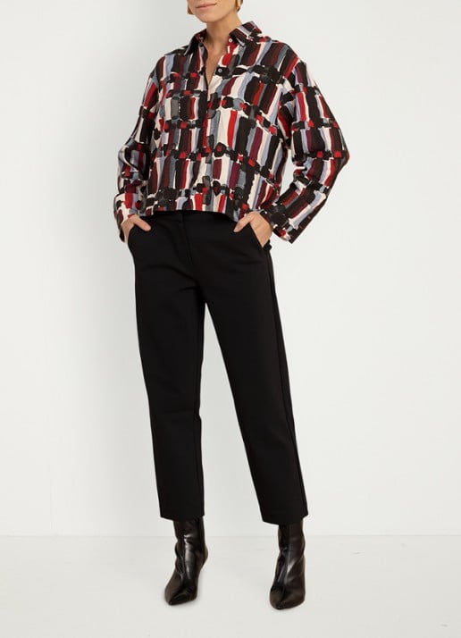 Studio Anneloes Gabby blouse met grafische print - voorkant 4 multicolor