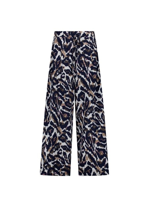 Studio Anneloes Grace broek met panterprint - voorkant 2 donkerbruin