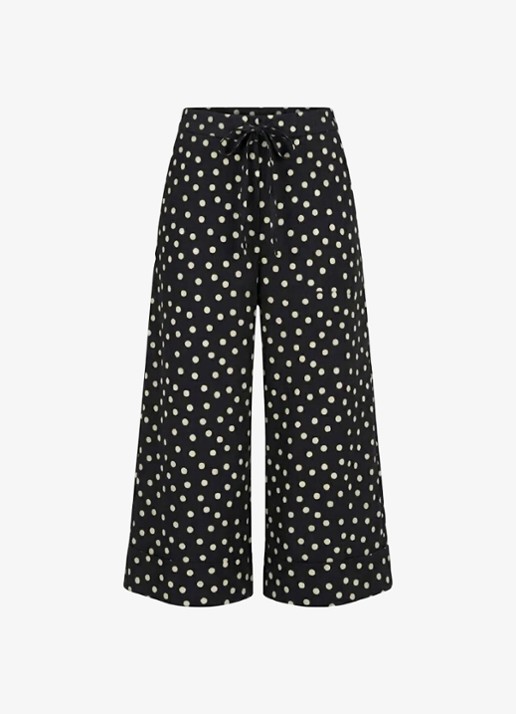 Studio Anneloes Grace Dot  high waist wide fit culotte met strippenprint - voorkant multicolor