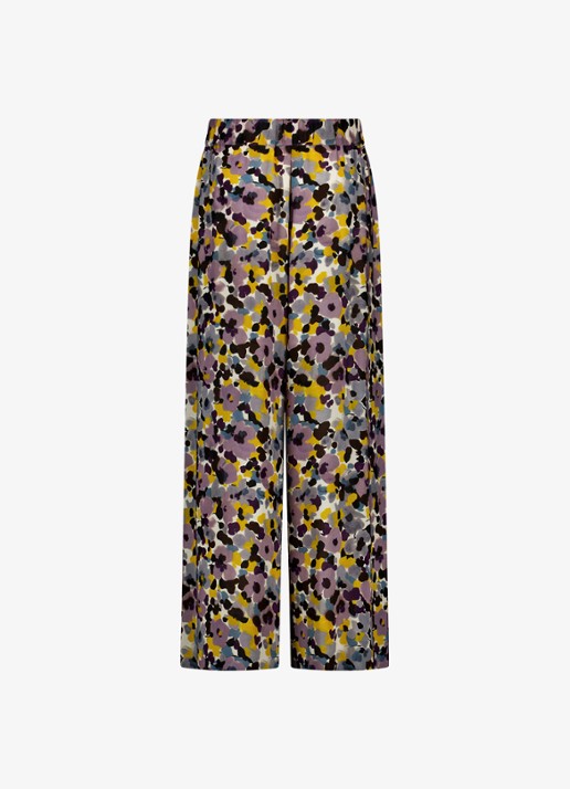 Studio Anneloes Grace high waist wide fit pantalon met bloemenprint - achterkant 3 multicolor