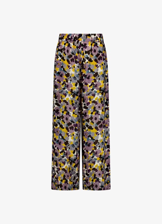 Studio Anneloes Grace high waist wide fit pantalon met bloemenprint - voorkant 4 multicolor