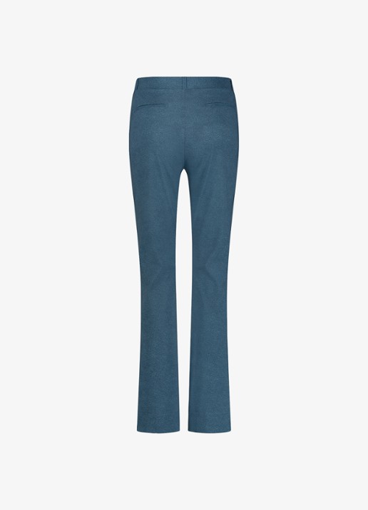 Studio Anneloes High waist flared fit broek met gemêleerd dessin - detail 4 indigo