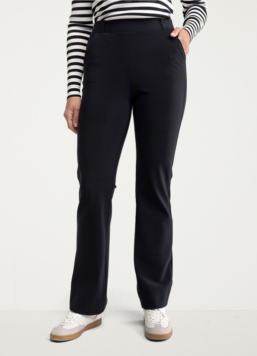 Studio Anneloes High waist flared fit broek met steekzakken